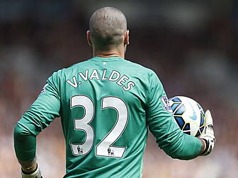 Victor Valdes' slide into...